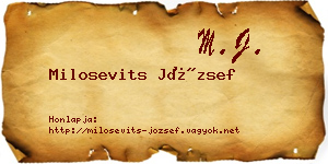 Milosevits József névjegykártya